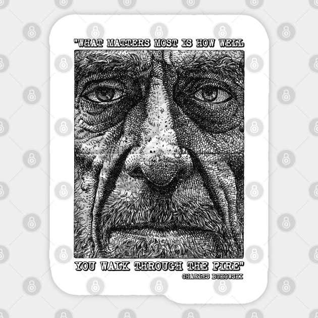 Bukowski Sticker by PeligroGraphics